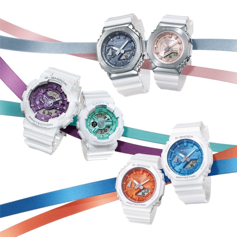 Women CASIO GMS2100WS-7A G-SHOCK | FPOYI-4023